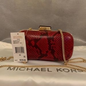 CUTE! NWT Michael Kors Elsie Red Dome Clutch